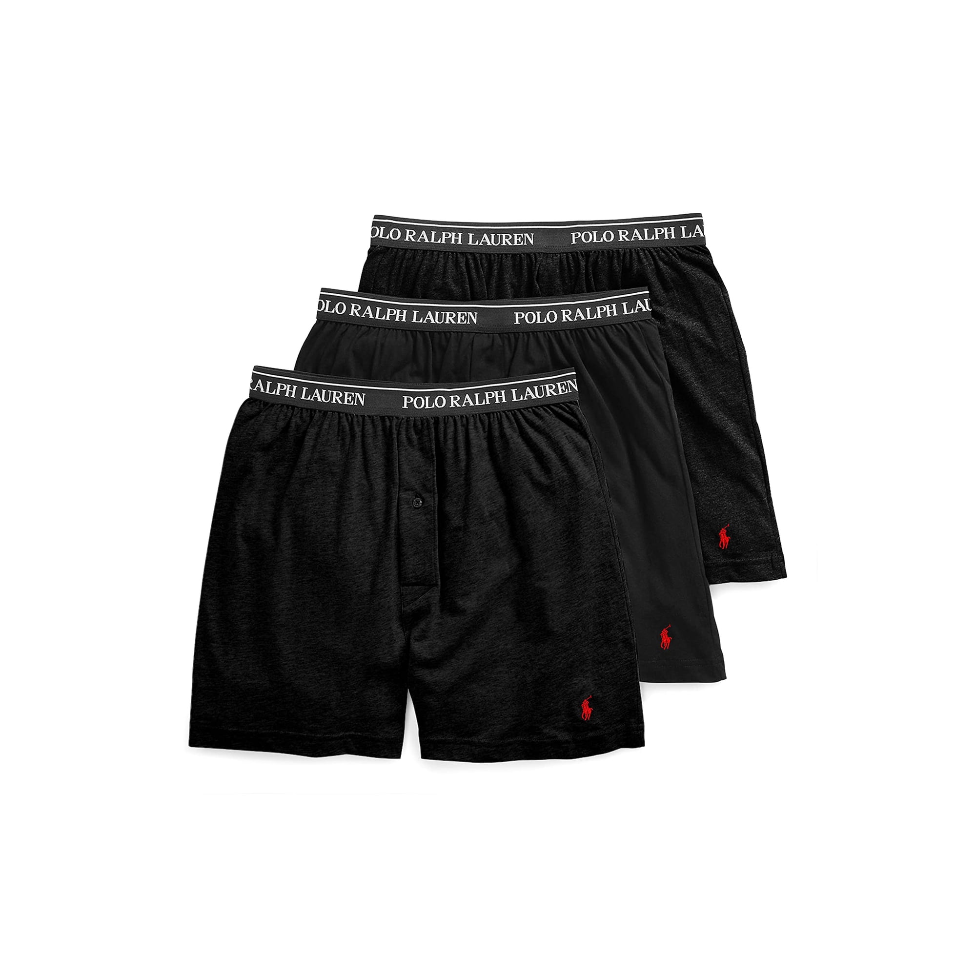 Boxers Polo Ralph Lauren Classic Fit Con Efecto Absorbente, Paquete De 3 Unidades, Negro/rojo