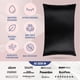 thumbnail image 5 of Funda de almohada de seda Blissy 100% pura, seda de morera, 22 Momme, color negro, 5 of 8