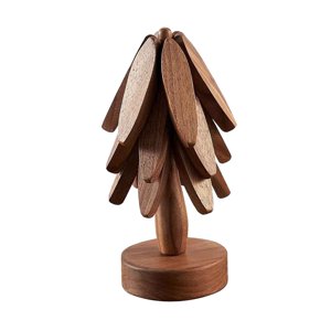 Magideal - Posavasos De Protección De Mesa, Posavasos Para Bebidas, Estera Aislante Plegable Para Platos, Decoración De Mesa De Cocina, Regalo De Inauguración De Color Nogal