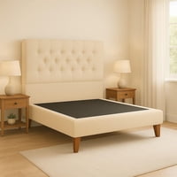 Ethan Desing - Cama Plaza Y Media Beige Respaldo + Base