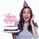 thumbnail image 4 of Cake Topper Crseniny Happy Birthday, cartulina rosa con purpurina, 4 of 4