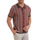 thumbnail image 4 of INSPIRE CHIC Polo de Punto a Rayas para Hombre de Verano con Mangas Cortas y Botones Abajo Camisas Polo de Jacquard S Marrón Oscuro, 4 of 6