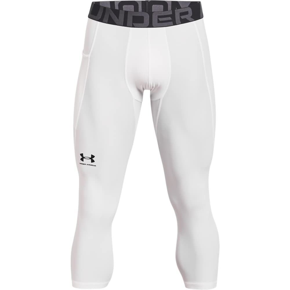 Leggins Under Armour Armour Heatgear 3/4 Para Hombre - Blanco/negro