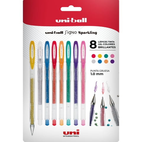 Faber Castell - Lápices Gel Uniball Signo-120 X8 Colores Brillantes