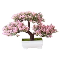 Magideal - Árbol De Bonsái Artificial Decoración De Plantas Falsas Casa De Árbol En Maceta Planta De Bonsái Para La Decoración Para Hogar Interior Oficina Rosa