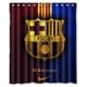 thumbnail image 1 of Cortina de ducha con diseño retro vintage del FC Barcelona, juego de cortinas de baño con ganchos, tamaño 60 x 72 pulgadas, 1 of 3