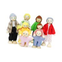 Magideal - Figuras De Personas En Miniatura De Familia Feliz Y Adorable Con Poses Articuladas Para Casa De Muñecas