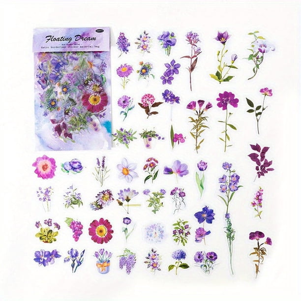 100pcs Kawai Vintage Plant Flower Stickers - Perfect for Laptops, Guitars, Fridges, and More!