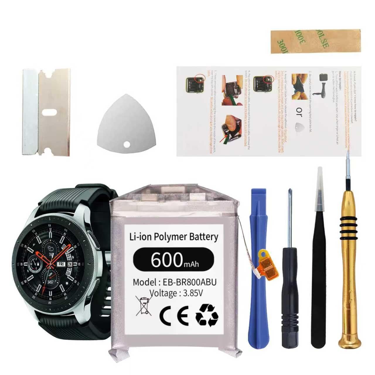 Batería De Repuesto Qoutmcuy Eb-br800aby Para Samsung Galaxy Watch Gear S4 De 46 Mm