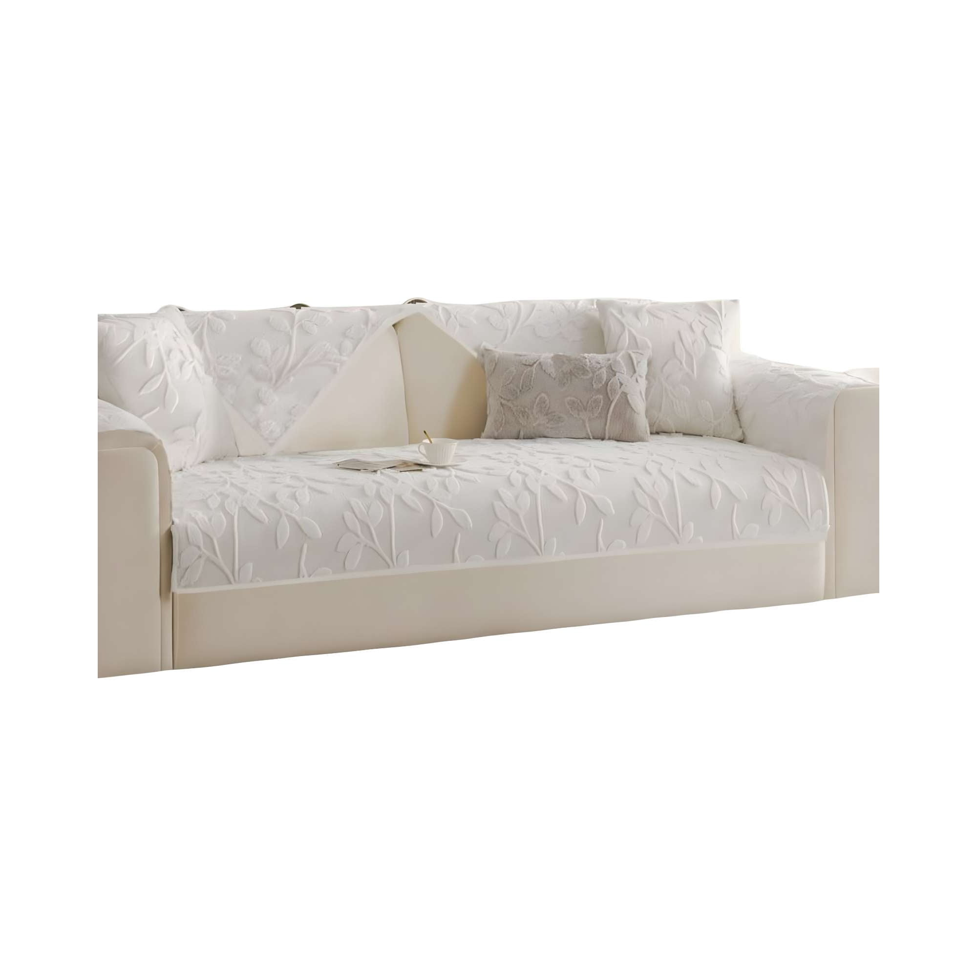 Genérico - Pack De 5 Fundas Para Sofa Con Diseño H2 Blanco