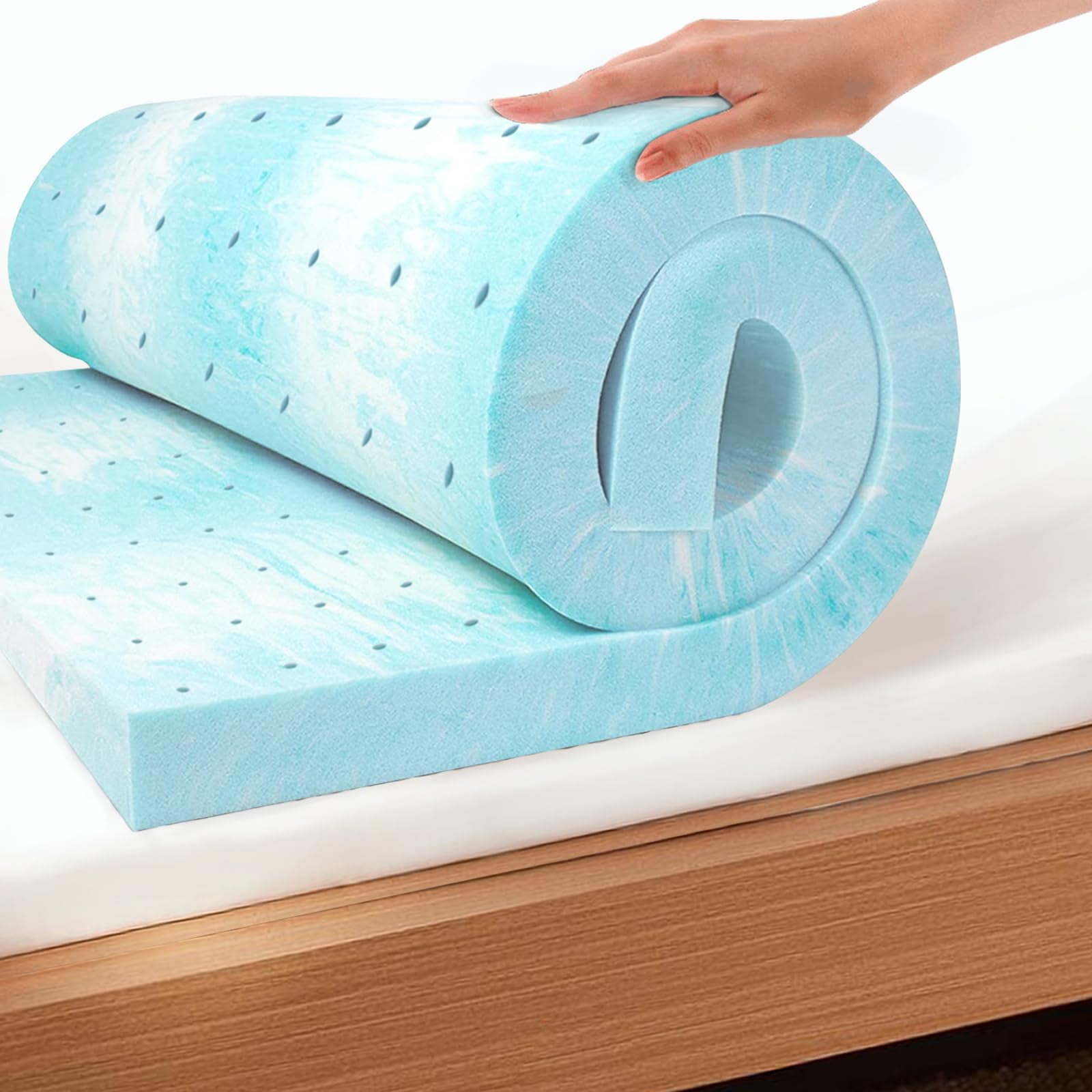 Cubrecolchón Mlily Ego King De Espuma Viscoelástica Con Gel De 5 Cm