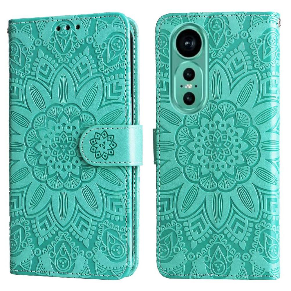 Funda Tipo Cartera Foxdock Para Huawei Nova 12 , Diseño Girasol En Relieve, Cuero Pu, Cierre Magnético, Soporte Y Tarjetero