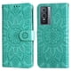 thumbnail image 1 of Funda tipo cartera FOXDOCK para Vivo Y76s , diseño girasol en relieve, cuero PU, cierre magnético, soporte y tarjetero, 1 of 5
