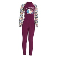 Ioensy - Trajes De Neopreno Para Niños Protección Uv Cuerpo Completo Traje De Baño De Verano De Una Pieza Púrpura S