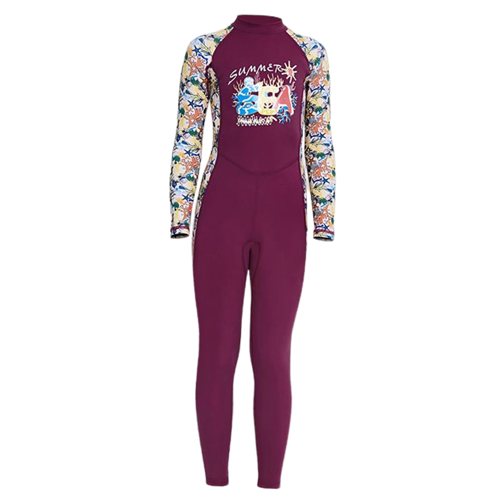 Magideal - Traje De Baño Para Niños, Traje De Baño Con Cremallera, Manga Larga, Trajes Completos, Traje De Buceo, Traje Húmedo Para Deportes Acuáticos, Kayak, Su Púrpura Xxl