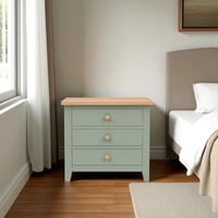 Arca Muebles - Velador De Madera 3 Cajones 65X40X60 Color Verde