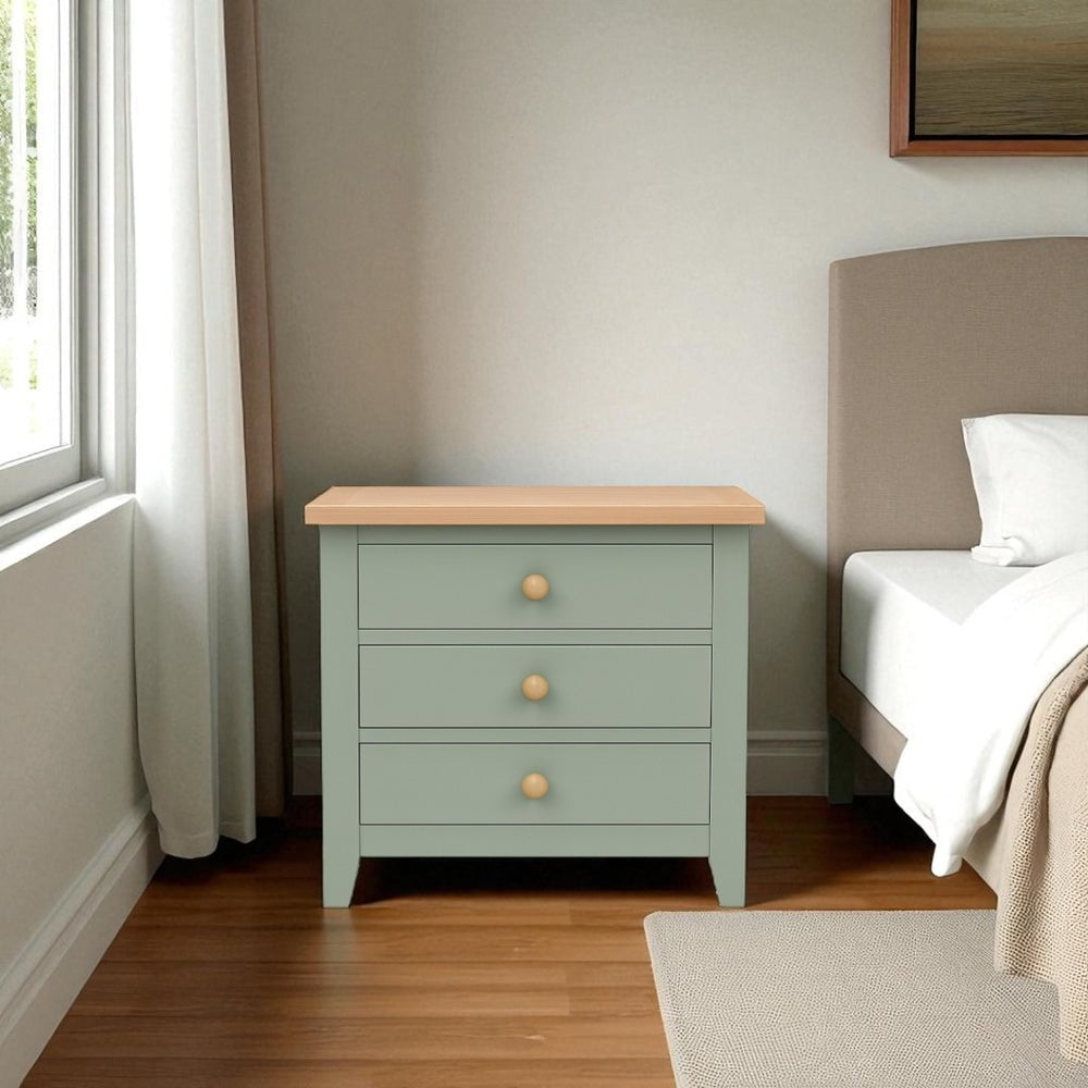 Arca Muebles - Velador De Madera 3 Cajones 65x40x60 Color Verde