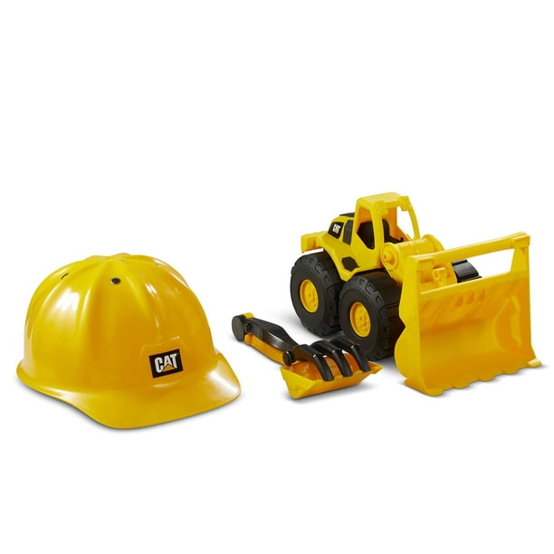 Juego de juguetes de construcción CAT con cargadora de ruedas con herramientas de arena, 25 cm