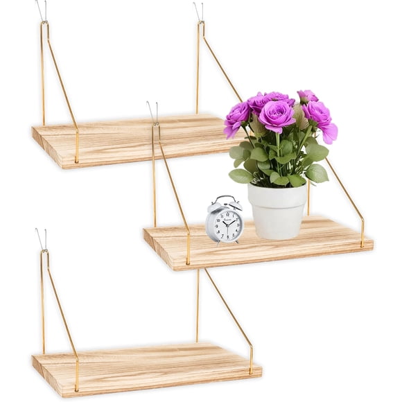 Estante KjsEphitelian 30 cm Dorado Pack de 3 para Paredes de Tela