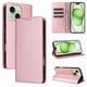 thumbnail image 5 of Funda Cartera para iPhone 15 Plus con Ranuras Tarjetas y Soporte - Protección Completa Oro rosa, 5 of 5