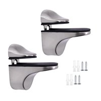 Magideal - Abrazadera De Soporte Para Estante De Vidrio Para Vidrio De 3-21 Mm, Soporte De Clip Para Baño, Herrajes De Soporte Para Estantes, Estantería Para Bañ Cepillado