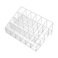 Magideal - Organizador De Lápiz Labial, Soporte Para Lápiz Labial, Organizador De Brillo Labial, Estuche De Exhibición De Almacenamiento Transparente Para Rímel, 24 Ranuras 3X3Cm