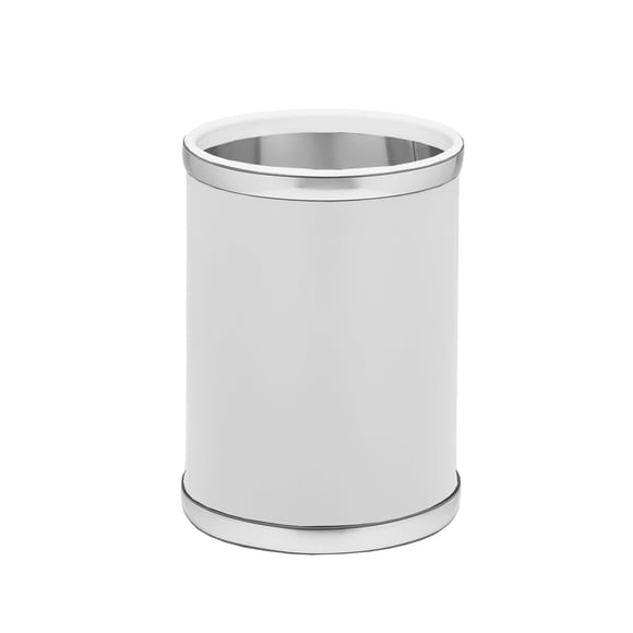 Bote de basura redondo Kraftware Sophisticates 28 cm Blanco/Cromo