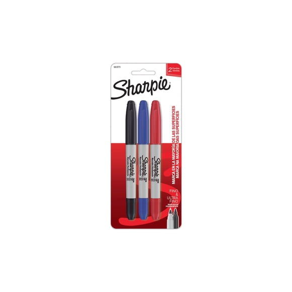 Marcadores permanentes sharpie®, doble punta, surtidos