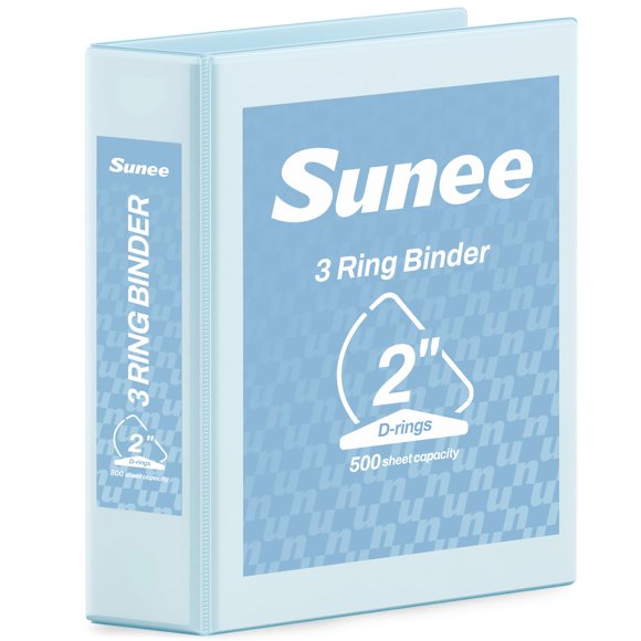 Carpeta SUNEE de 2 pulgadas, 3 anillas, azul pastel, 1 unidad