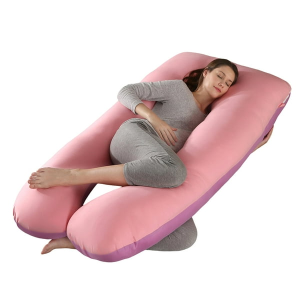 Almohada para embarazadas, almohada en forma de U desmontable y lavable, cojín grande, almohada de cintura