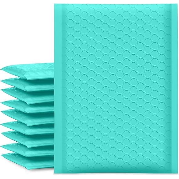 Sobre acolchado de burbujas Koja 13 × 22 cm, paquete de 50, color verde