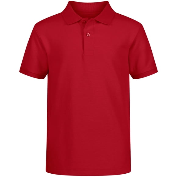 Polo Izod para niños, uniforme escolar, manga corta, color rojo 14-16