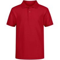 Polo Izod Para Niños, Uniforme Escolar, Manga Corta, Color Rojo 14-16