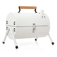 Genérico - Parrilla Portatil De Carbon Doble Funcion Con Ahumador Para Asados Ideal Para Camping, Terraza Y Balcones Color Blanco Marca Chic Haus