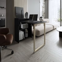 Tuhome - Escritorio Plegable Lesli Wengue 85,6X101X63,6 Cm