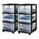 thumbnail image 1 of Carrito organizador de almacenamiento HOMZ, torre con cajones de 3 niveles, paquete de 2, 1 of 9