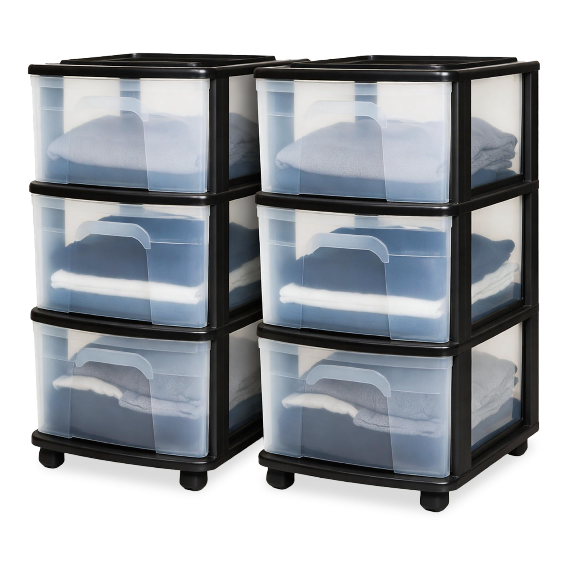 Carrito Organizador De Almacenamiento Homz, Torre Con Cajones De 3 Niveles, Paquete De 2