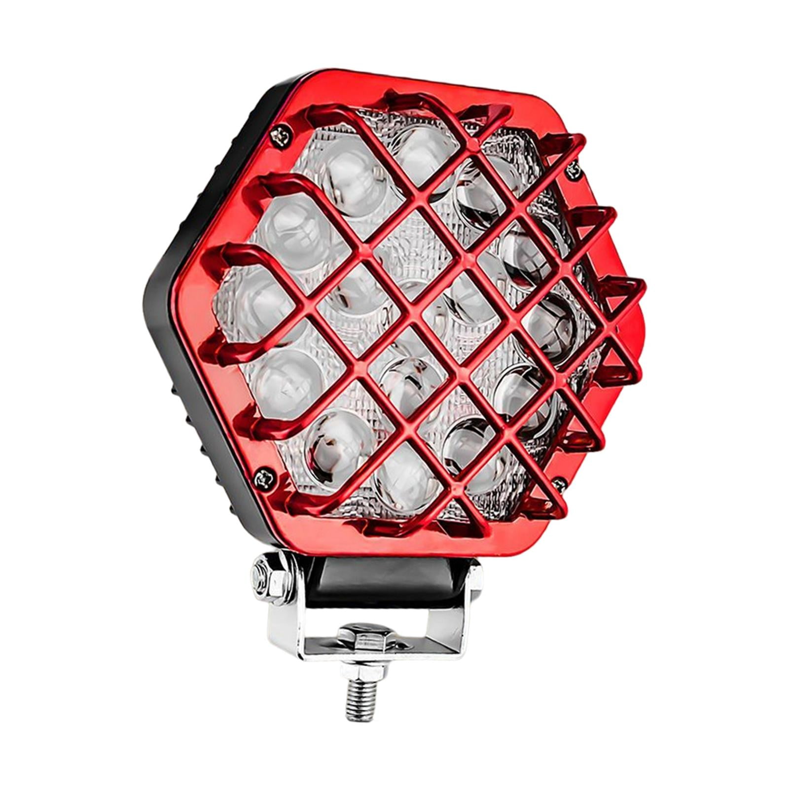 Magideal - Cápsulas De De 5 Pulgadas Y 48 W, 16 Uds., Luz De Trabajo Led, Luz De Tejado De Parachoques Antiniebla, Lámparas De Conducción De 4800lm Para , Rojo