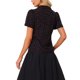 thumbnail image 3 of INSPIRE CHIC Blusas con Cuello en V para Mujeres Elegantes y Casuales con Estampado de Cerezas y Solapa en el Cuello, Manga Corta de Verano, Talla M, Color Negro, 3 of 6