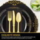 thumbnail image 3 of Juego de Vajilla Desechable Negro/Dorado para 50 Invitados, 3 of 7