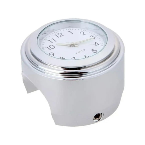Reloj para moto - Cromaro - Fondo Blanco plateado