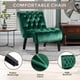 thumbnail image 3 of COOLMORE Modern Velvet Armless Accent Living Room Chair / Leisure Chair,Upholstered Fabric Button Comfortable Chair with Wooden Legs for Bedroom, Living Room, Office (Green Velvet), 3 of 3