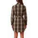 thumbnail image 3 of INSPIRE CHIC Vestido Mini de Cuadros para Mujer con Botones, Túnica de Manga Larga con Cinturón en la Cintura, Camisas Elegantes Vintage, Pequeño Marrón, 3 of 5