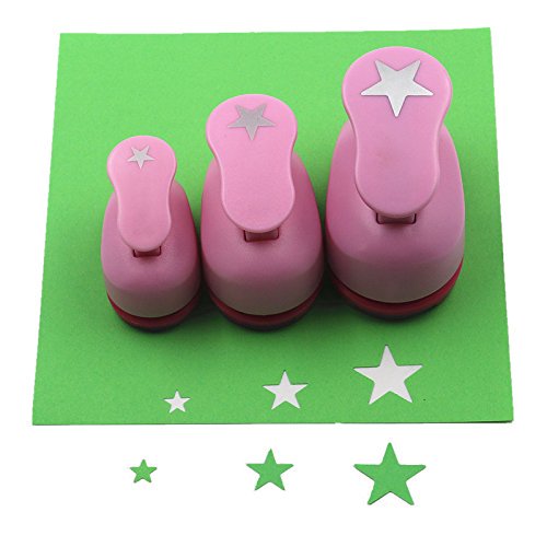 Juego de perforadoras CADY 8 mm 15 mm 25 mm 3 piezas Estrella Rosa