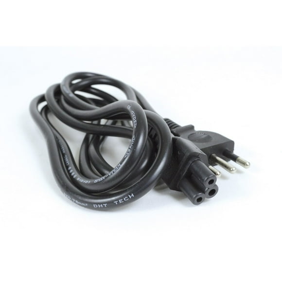 Cable De Poder Tipo Trébol 1,8Mts Negro