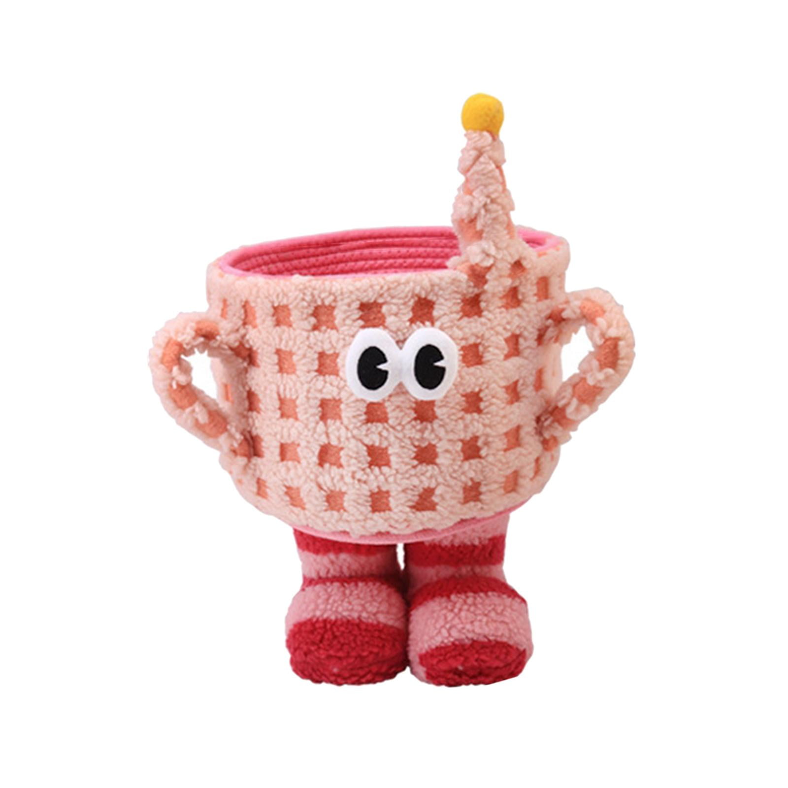 Bothyi - Organizador De Escritorio De Dibujos Animados Cesta De Almacenamiento De Juguetes Para Encimera De Ceremonia De Escritorio Rosa