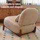 thumbnail image 4 of Silla de acento linda con patas de madera maciza, silla de salón de cuero falso con cojín suave, 4 of 5