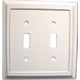 thumbnail image 1 of Placa de pared Amerelle Savannah de madera con doble palanca, color blanco envejecido, 1 of 7
