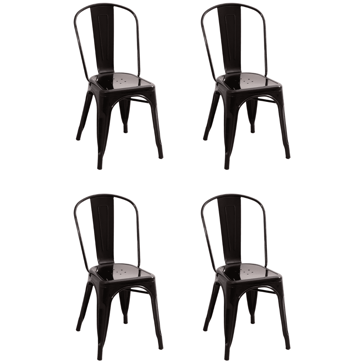 Moboi - Pack 4 Sillas Tolix Color Negro