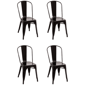 Moboi - Pack 4 Sillas Tolix Color Negro